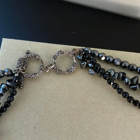 Silpada three strand onyx and silver necklace - Picture 2 of 3